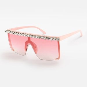 Pink Rhinestone Crystal Bubble Stone EyeWear Sunglasses Bling Tinted Shades